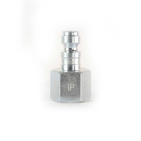Interstate Pneumatics 1/4 Inch Auto Coupler Plug x 3/8 Inch Female NPT (Silver Color), PK 6 CPA460Z-D6 - main